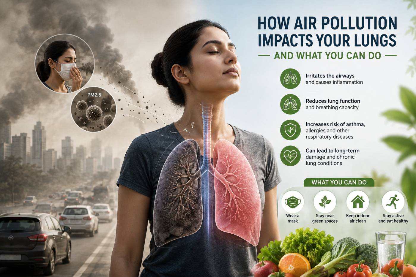 How air pollution damages the lungs and practical 