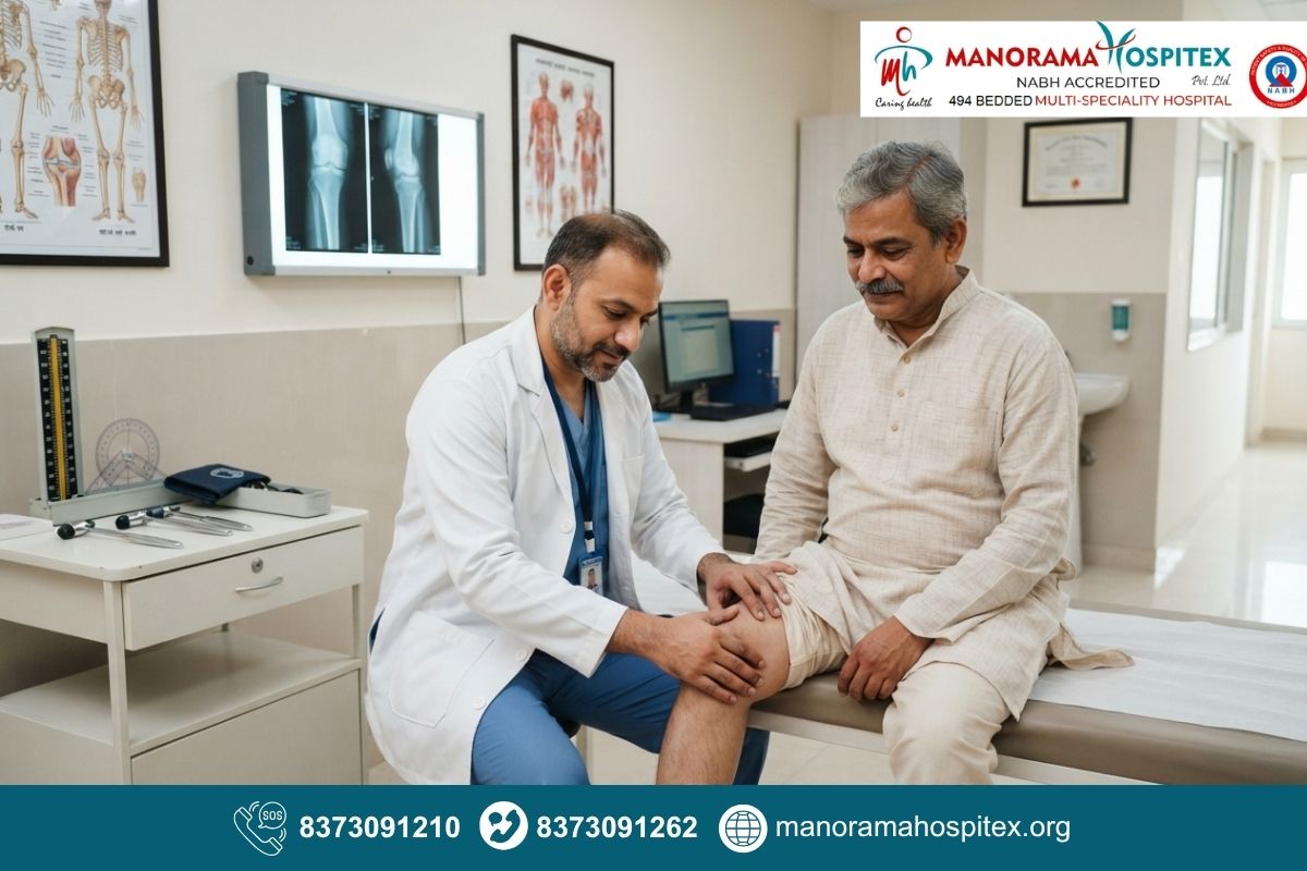Best orthopedic in Nadia examining a patient with 